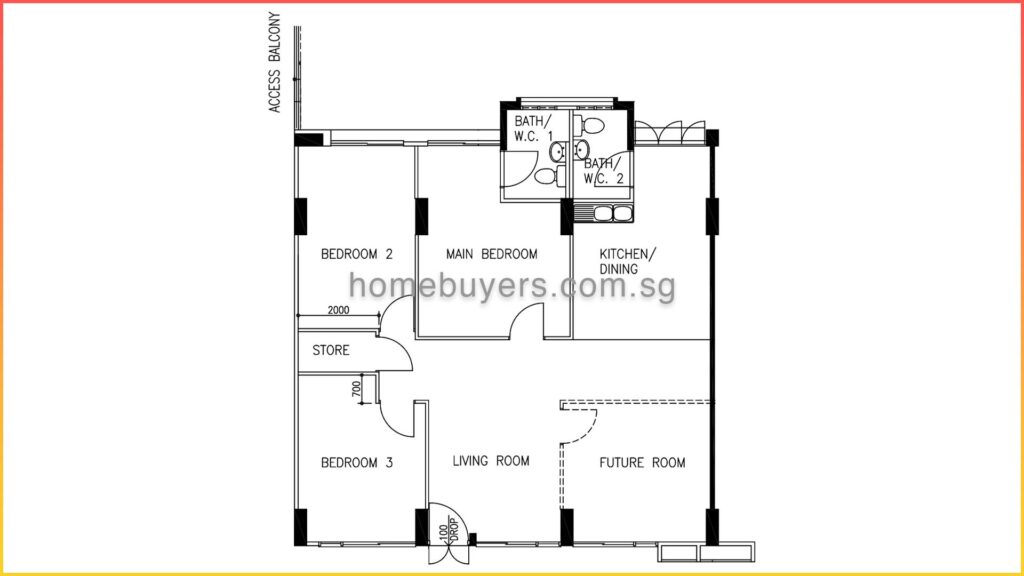 223 Choa Chu Kang | Floorplan | Homebuyers.com.sg